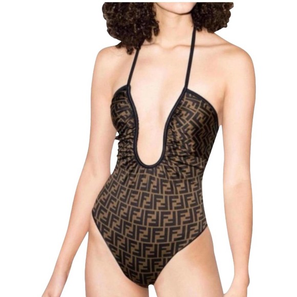 お気に入り♪◇FF ロゴ Swim Suit◇FENDI Fendi | Swim | Fendi Ff Logo Reversible Plunging Swimsuit